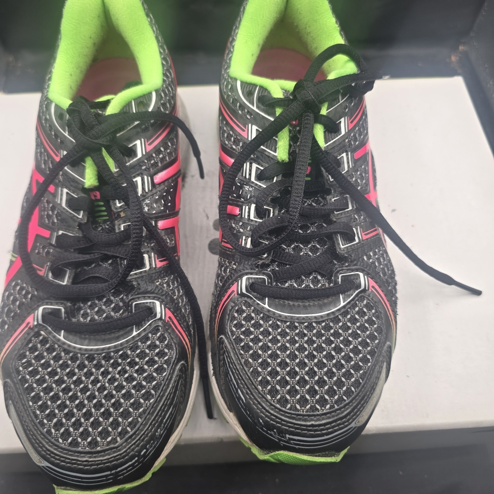 Asics Black and Pink Athletic Shoes